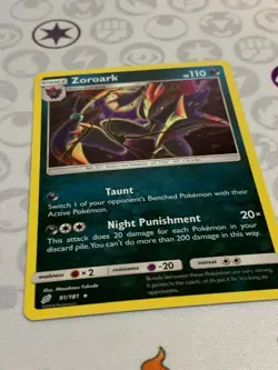 C1721 POKEMON TCG ZOROARK HOLO NM #91 SUN MOON TEAM UP SINGLE CARD - Image 2