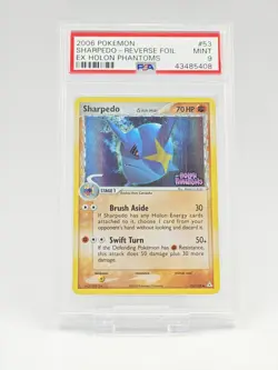 2006 POKEMON EX HOLON PHANTOMS #53 SHARPEDO-REV.FOIL HOLON PHANTOMS PSA 9 - Image 1