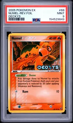 2005 POKEMON EX DEOXYS #68 NUMEL-REVERSE FOIL PSA 9 - Image 1