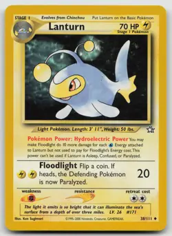 Lanturn 38/111 Uncommon Neo Genesis Pokemon Unlimited Lightly Played - Image 1