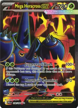 MEGA HERACROSS EX 108/094 ULTRA RARE PHANTASMAL FLAMES POKEMON NEAR MINT - Image 2