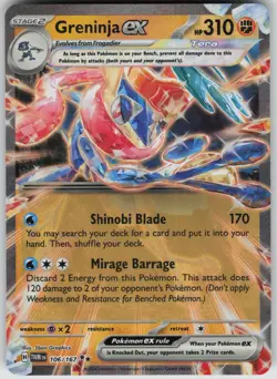 Greninja ex 106/167 Double Rare Twilight Masquerade Pokemon Near Mint - Image 3