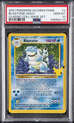 2021 POKEMON CELEBRATIONS CLASSIC COLLECTION #2 BLASTOISE-HOLO PSA 10 - Image 1