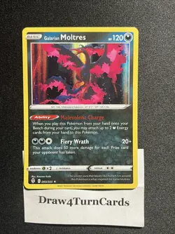 Pokemon TCG Galarian Moltres Evolving Skies 093/203 Holo Holo Rare - Image 1