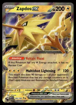 Zapdos ex 145/165 Double Rare 151 Pokemon Near Mint - Image 1