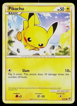 Pokemon Card - Pikachu HGSS Undaunted 61/90 Common - Image 1