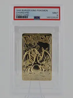 1999 BURGER KING POKEMON GOLD CARDS CHARIZARD PSA 9 - Image 1