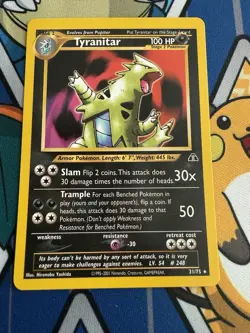 Pokemon Tyranitar Neo Discovery 31/75 Non-Holo Card LP - Image 1