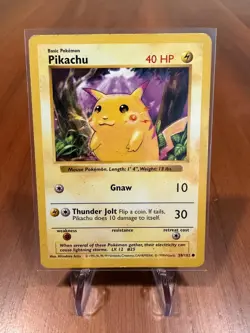 Pokemon Base Set Pikachu Red Cheeks Shadowless #58 - Image 1