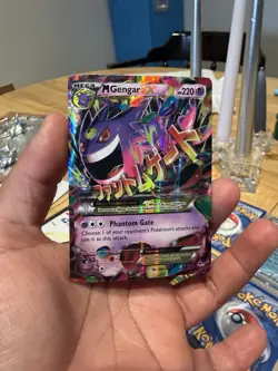 Pokemon TCG XY: Phantom Forces Mega M Gengar EX Holo Card 35/119 DAMAGED - Image 2