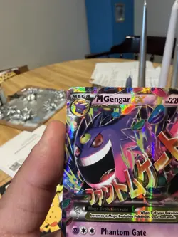 Pokemon TCG XY: Phantom Forces Mega M Gengar EX Holo Card 35/119 DAMAGED - Image 3