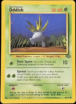 Pokemon Error Card Oddish 58/64 Jungle Basic 50HP Grass 1999 Wizards - Image 1