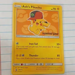 Pokemon Ash's Pikachu SM110 Promo Card SM Promo 2017 - Image 1