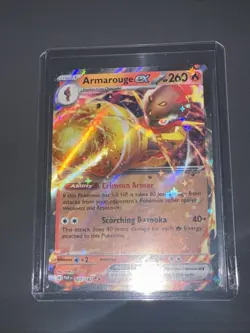 Pokemon TCG Armarouge EX Paradox Rift Holo Double Rare Card 027/182 - Image 1