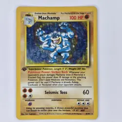 Machamp 8/102 Base Set 1st Edition 1999 WOTC Holo MP Pokemon TCG - Image 1