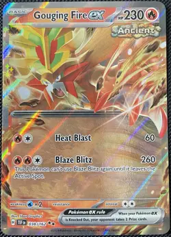 Gouging Fire ex 038/162 SV05: Temporal Forces Holo - Pokemon Card - Image 1