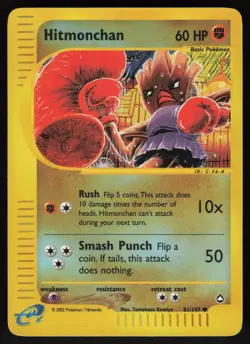Pokemon Hitmonchan 81/167 Aquapolis Common Reverse Holo Near Mint - Image 1