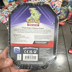 Pokemon TCG Triple Whammy Tin Tyranitar w/3 Foils + 3 Packs 2024 EN - Image 2