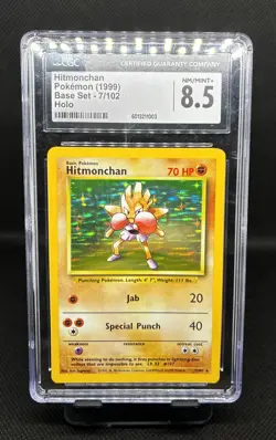 Pokemon TCG Hitmonchan Base Set 7/102 Holo 1999-2000 Wizards CGC 8.5 - Image 1