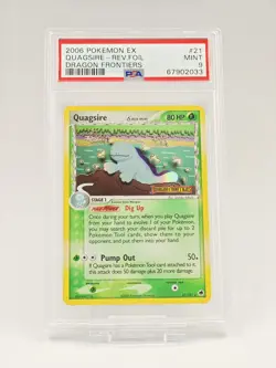 2006 POKEMON EX DRAGON FRONTIERS #21 QUAGSIRE-REVERSE FOIL PSA 9 - Image 1
