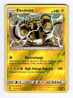 Electivire SM - Lost Thunder #72 (2018) Rare Reverse Holo NM Pokemon - Image 1