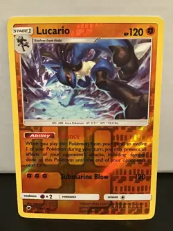Lucario 71/147 Rare Pokemon Burning Shadows Reverse Holo - Image 1