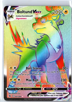 Boltund VMAX 267/264 Rainbow Rare Fusion Strike Pokemon Near Mint - Image 1