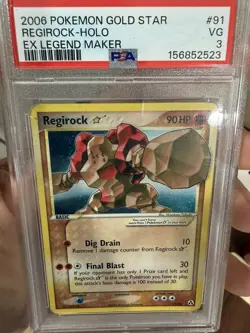 2006 POKEMON EX LEGEND MAKER GOLD STAR #91 REGIROCK-HOLO PSA 3 - Image 3