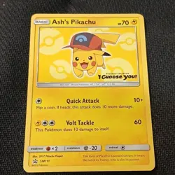 Pokemon TCG Ash's Pikachu SM111 SM Promo Holo English 2017 HP 70 - Image 1