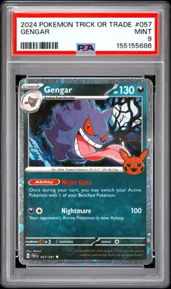 2024 POKEMON TRICK OR TRADE #057 GENGAR PSA 9 - Image 1