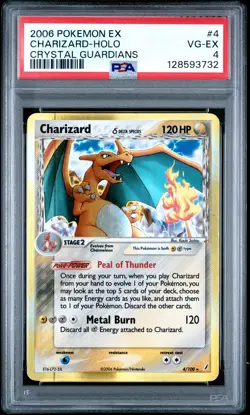2006 POKEMON EX CRYSTAL GUARDIANS #4 CHARIZARD-HOLO PSA 4 - Image 1