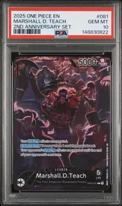 One Piece Marshall.D.Teach 2nd Anniversary Set OP09-081 PSA 10 Gem Mint - Image 1