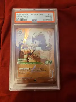 Disney Lorcana Daisy Duck - Pirate Captain Enchanted Holo 211/204 PSA 10 - Image 1