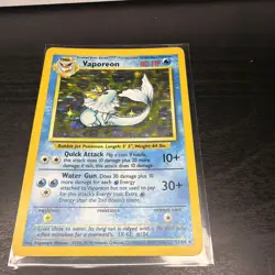 Pokemon Card - TCG Vaporeon (No Jungle Symbol) Holo Card #12/64 MP - Image 1