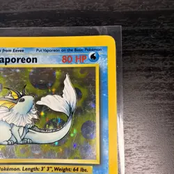 Pokemon Card - TCG Vaporeon (No Jungle Symbol) Holo Card #12/64 MP - Image 4