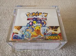 Minty Factory Sealed Pokemon Surging Sparks Booster Box With Acrylic Case - Image 1