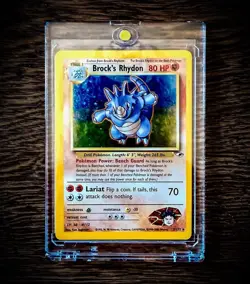 Pokemon TCG 2000 Brock’s Rhydon 2/132 Gym Heroes Holo Rare WOTC Vintage LP - Image 1