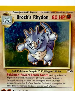 Pokemon TCG 2000 Brock’s Rhydon 2/132 Gym Heroes Holo Rare WOTC Vintage LP - Image 4