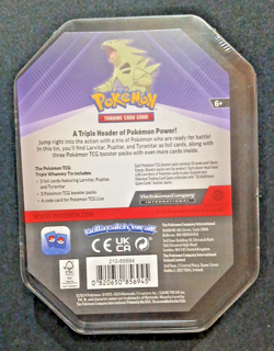 Pokemon TCG Triple Whammy Tin Tyranitar Booster Promo Box English 2024 Sealed - Image 2