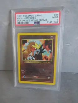 2001 Pokemon Game Entei Reverse Holo Pokemon 3 Movie Promo PSA 9 - Image 1