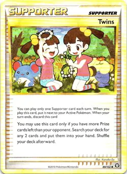 Twins 89/102 Uncommon HGSS Triumphant Pokemon Near Mint - Image 1