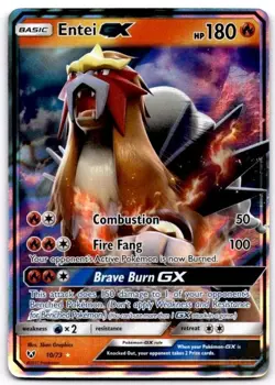 Entei GX 10/73 Holo GX Rare Shining Legends Pokemon Near Mint - Image 1
