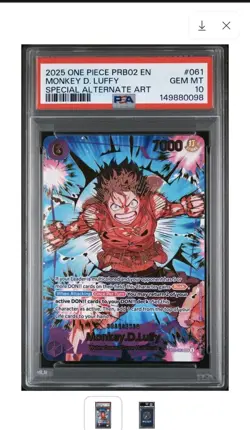 2025 One Piece PRB02 EN #061 Monkey.D.Luffy Special Alternate Art PSA 10 DESCRIP - Image 1