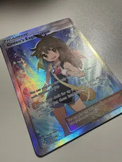 Green's Exploration Trainer Full Art Pokemon Card Holo - Image 2