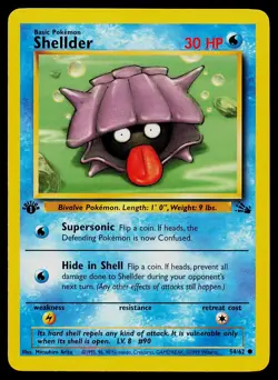 Pokemon Card Shellder 54/62 Fossil 1st Edition Common - Image 1