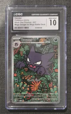 2025 Pokemon Black Star Promos #027 Haunter Mega Gengar Ex Battle Deck EN CGC 10 - Image 1