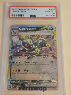 POKEMON UMBREON ex 2025 PRISMATIC EVOLUTIONS #060 PSA 10 - Image 1