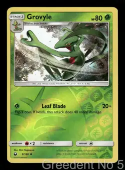 Grovyle 9/168 Uncommon Celestial Storm Pokemon Reverse Holo Lightly Played - Image 1