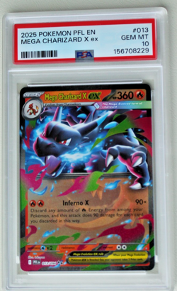 PSA 10 MEGA CHARIZARD X ex 2025 Pokemon Phantasmal Flames #013 - Image 1