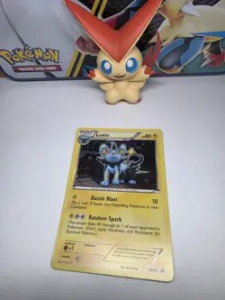 Pokemon TCG Luxio Black White BW34 Promo Cosmo Holo Swirl - Image 3